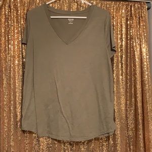 Green v neck shirt